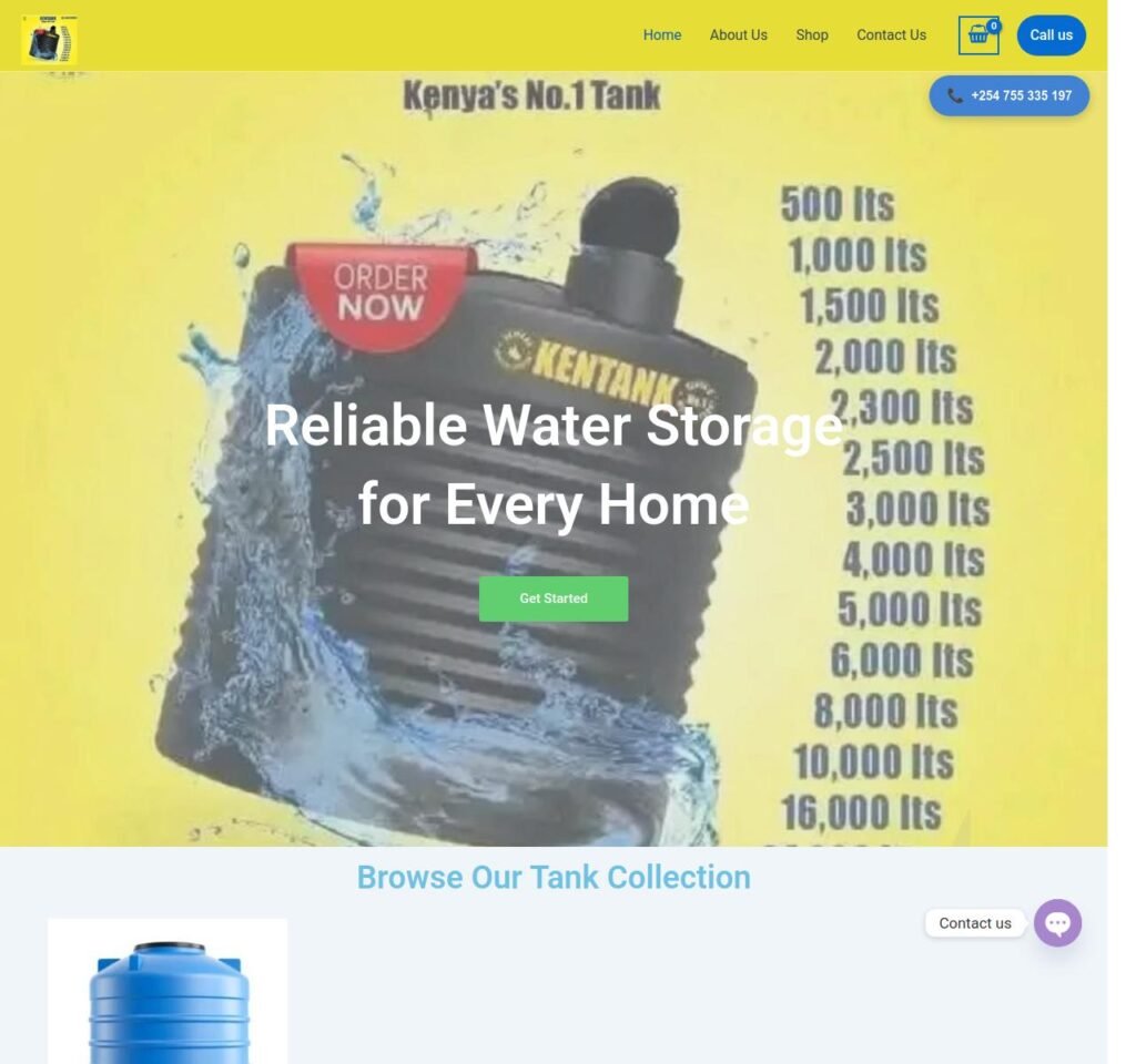 Water Tank Digital Storefront buy tank